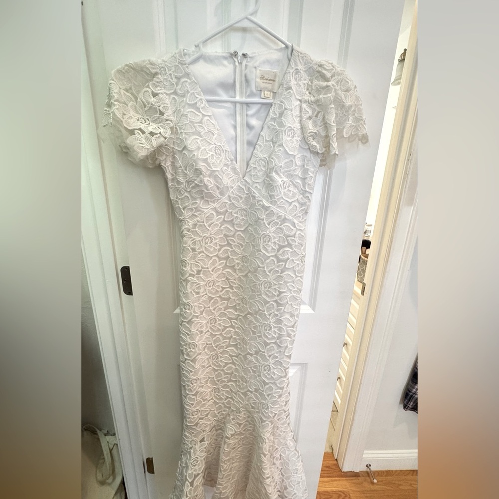 SHOSHANNA Cereza Dress White Floral Embroidered